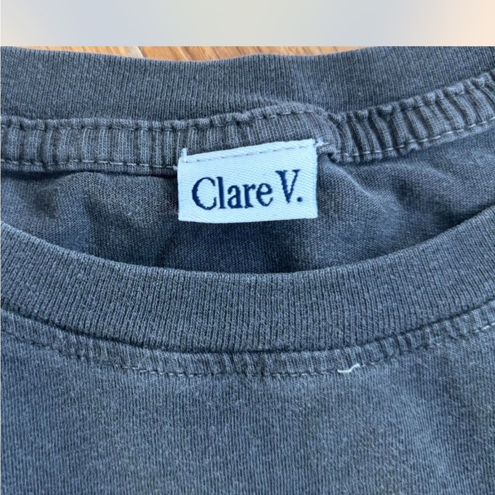 Clare V Small Black Tee with Yellow 'TOUT VA BIEN' Graphic - Picture 3 of 3